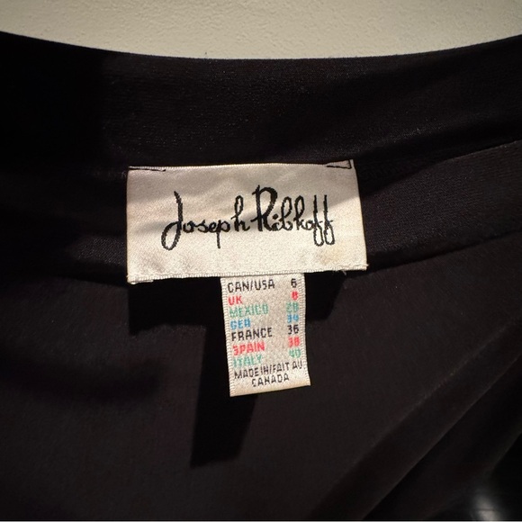 Joseph Ribkoff Black Dress with Studded Detail Long Sleeve Cut Outs USA 6 - Picture 5 of 11